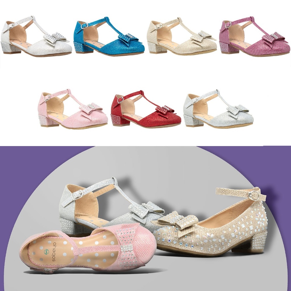 Kids Silver Glitter Mary Jane Pump Shoes MARY-51